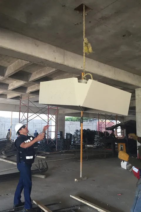 Vista general del proyecto Plafón Método para Método Arquitectos en concreto GFRC