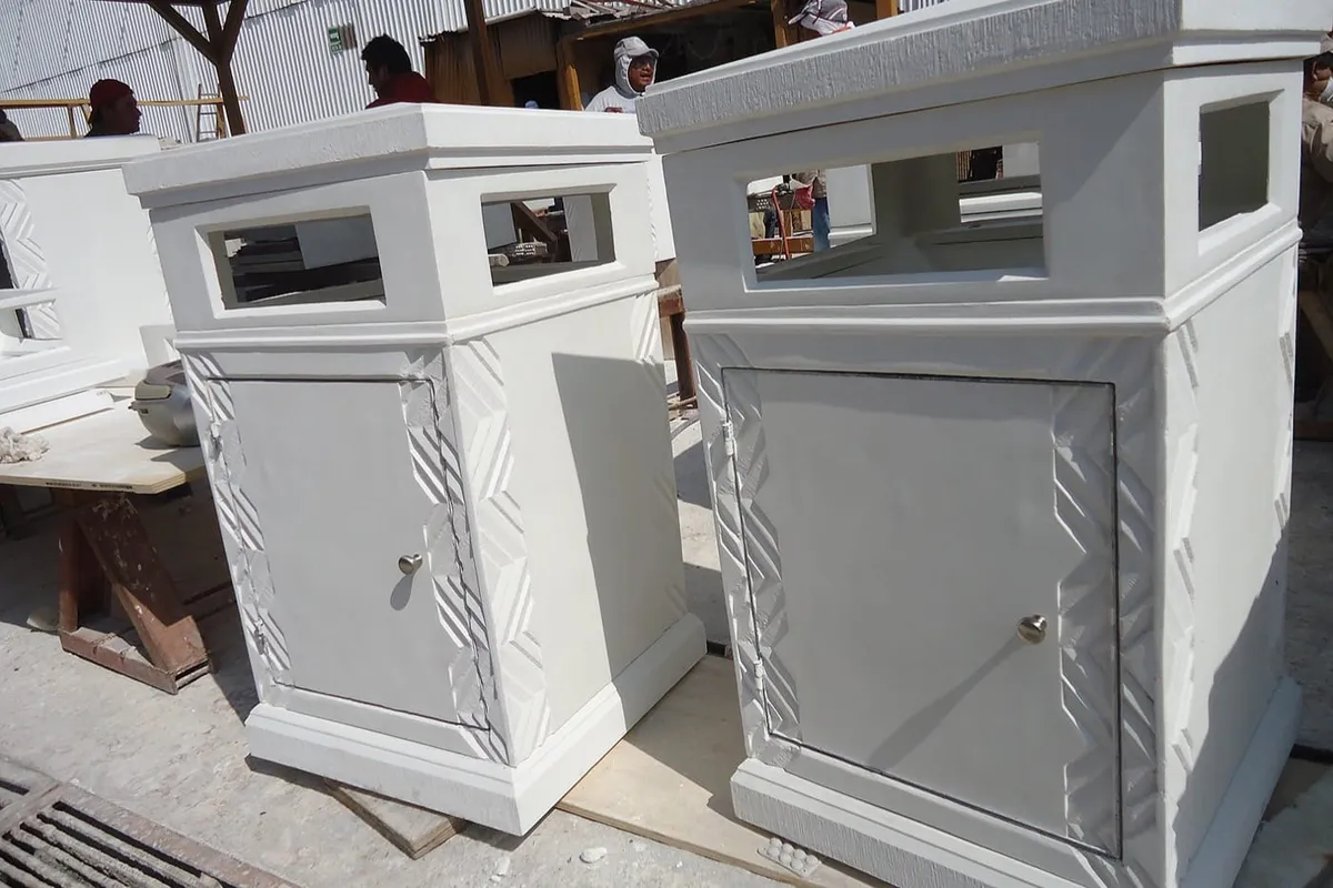 Ambiente con piezas de concreto fabricadas por Mās Concreto — Templo de Quetzaltenango