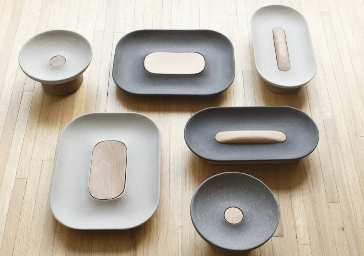 Charola Flota: pieza de autor en concreto (Concreto reforzado con fibra de vidrio / madera)